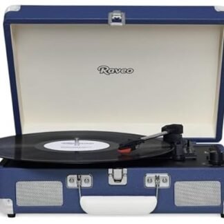 Vitrola Toca Discos Vinil Retro Bluetooth Usb Auxiliar Reproduz E Grava Em Mp3 Bivolt Vintage Azul Raveo Sonetto Chrome Chrome Navy (Equipamentos)
