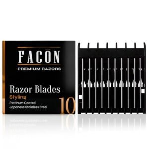 Facón Aparelho de barbear profissional para homens, lâminas de reposição premium para modelador de bigode, aparador de barba e linha de cabelo, aço inoxidável japonês platinado para barbear suave e (Aparelhos de Cuidados Pessoais)