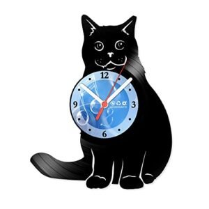 Relógio De Parede Disco Vinil Animais - Gato British Shorthair - VAN-111 (Discos de Vinil)