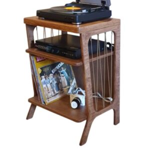 Estante Rack Para Discos de Vinil LPs, Rack Para Toca Discos, Porta Disco Vinil, Estante de Discos, Armazenamento de LPs, Organizador Porta-Discos (Equipamentos)