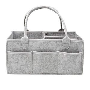 Organizador para fraldas de bebê, suporte para fraldas com vários compartimentos e bolsos externos, organizador multifuncional portátil, cesto de len?os para armazenamento de ber?ário para m?es e crian?as recém-nascidas (cinza) (Bebê)