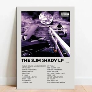 Quadro Placa Decorativa Eminem The Slim Shady LP em MDF (Discos de Vinil)