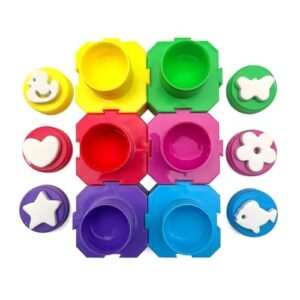 GUACHE COM 6 CARIMBOS COM POTE ENCAIXÁVEL - ESTOJO C/ 6 CORES 20 ML CADA - LEO&LEO (Brinquedos)
