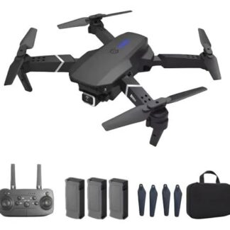 Drone 4u2Buy modelo E88 Pro com Câmera 4K Wi-Fi FPV, Controle Remoto, Hélices extras, 3 Baterias de 1800mAh – Até 60 minutos de voo total (20 min cada), com carregamento rápido em 90 minutos., Bolsa de Transporte, Brinquedo, Educativo Dobrável, Ideal para crianças e iniciantes (Brinquedos)