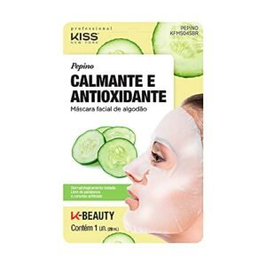 Máscara Facial de Algodão, Kiss New York Professional, Pepino (Beleza)