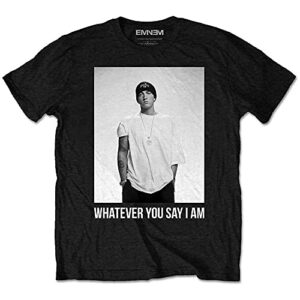 Eminem Camiseta masculina de manga curta Whatever, Preto, GG (CDs)