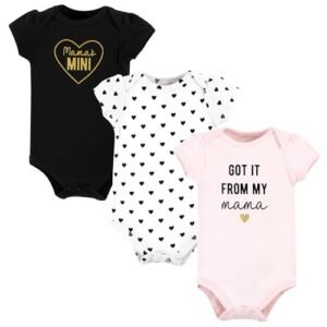 Hudson Baby Bodies de algodão para bebês, Mama Heart, Newborn (Bebê)