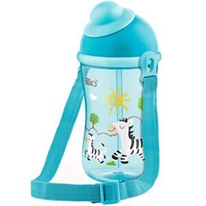 Copo Cantil Canudo Silicone - Lillo, Azul, 390 ml (Bebê)