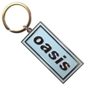 Rock Off officially licensed products Chaveiro de plástico azul celeste com logotipo Oasis (CDs)