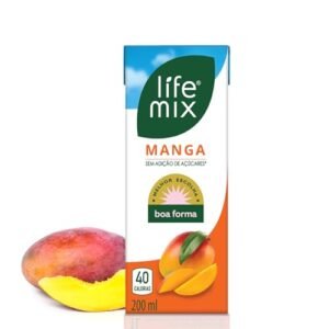 LIFE MIX - Suco de Manga Natural Baixa Caloria - Sem Adição de Açúcares, Sem Conservantes e Corantes, Vitaminas C e D, Cálcio, Fibras e Ácido Fólico - Vegano - 200ml (CDs)