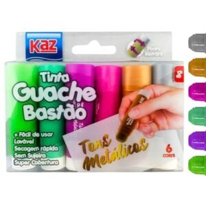 Tinta Guache Bastão 6 Cores S/Sujeira Lavável (Tons Metalicos) (Brinquedos)