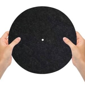 Apvok Tapete de toca-discos de 30,5 cm de lã, tapete para toca-discos antivibração, para toca-discos de fonógrafo LP Vinil, reduz o ruído e os sons de estática e poeira (Equipamentos)