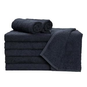 Kit 10 Toalha de Rosto Para Barbearia e Salão de Beleza 100% Algodão 365g/m² Linha Profissional - Pretas (Beleza)