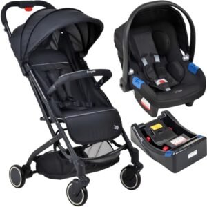 Carrinho de Bebe Burigotto Zap Black Preto com Bebe Conforto e Base (Bebê)