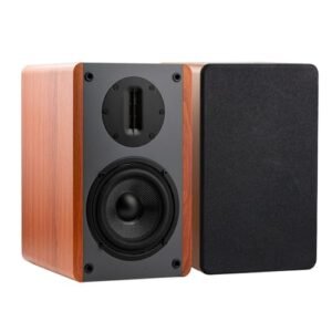 SAMTRONIC Alto-falantes passivos de estante de livros Woofer de alto rendimento de 13,3 cm e tweeter de fita de 10 cm, um par de alto-falantes - Precisa de amplificador ou receptor para operar (marrom (Equipamentos)