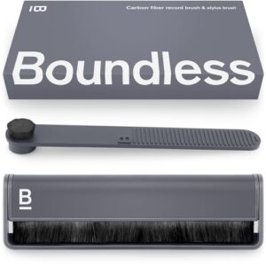Boundless Audio Kit de limpeza de discos – Escova de disco de vinil antiestática e escova Stylus – Kit de limpeza de discos de vinil de 2 peças (Equipamentos)