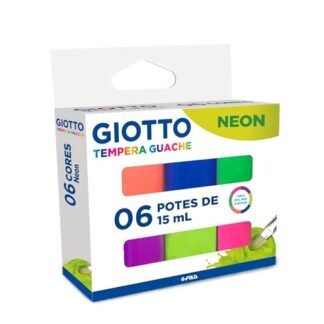 GIOTTO Tinta Tempera Guache Neon, 6 Potes de 15ml (Brinquedos)