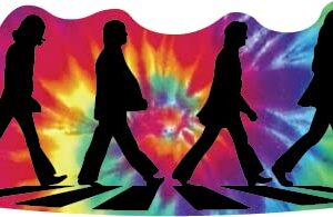 Ímã Beatles Abbey Road Crosswalk Merchandise Memorabilia álbum disco icônico banda Pepper Ímã de vinil | Qualidade Premium | 18 cm | MG041 (Black Tiedye) (CDs)