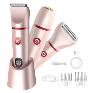 Zesuti Aparador De Biquíni Para Mulheres - Aparelho Elétrico 3 Em 1 Indolor Mulheres, Removedor Pelos Pubianos E Faciais À Prova D'Água, Depilador Corporal Com Tela Lcd, Kit Cuidados Pessoais Femini (Aparelhos de Cuidados Pessoais)