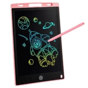 Lousa Mágica Infantil Tela LCD 12" e Caneta, Tablet Digital Tela 12", Brinquedo Infantil para Treinar Caligrafia Desenhar Pintar, Tablet Educativo para Iniciação Escolar - Cor Rosa (Brinquedos)