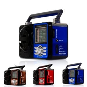 Rádio Portátil Fm/Am Bluetooth Usb Bivolt E Pilha - Caixa De Som 110V/220v Vintage Antigo Retro Recarregavel (Azul) (Equipamentos)