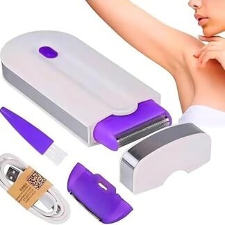 Depilador Elétrico Feminino, Recarregável USB, Bivolt, Branco e Roxo (Aparelhos de Cuidados Pessoais)