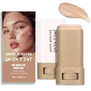 Base Stick Beauty Balm Serum Boosted Skin Tint, Serum Boosted Skin Tint Balm, Soro hidratante de cor sólida, base em bastão de contorno, bastão de contorno de longa duração, acabamento natural (#4) (Beleza)