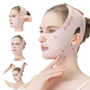 Faixa Modeladora Facial Lifting – Máscara Antiflacidez para Ajudar a Definir Contorno, Reduzir Papada e Rejuvenescer o Rosto | Tecido Respirável | Tamanho Único (Beleza)