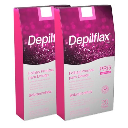 Kit 2 Caixas Folhas Prontas Depilatórias Design De Sobrancelhas Profissional C/ 20un (Aparelhos de Cuidados Pessoais)