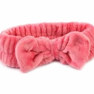Faixa de Pelúcia para Skin Care com Laço, Elástica, para Lavar Rosto e Maquiagem Cores (Beleza)