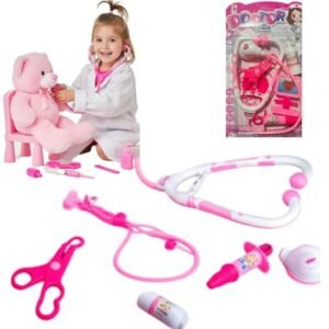 Kit Médico infantil Faz de contas Divertido Interativo (Rosa) (Brinquedos)