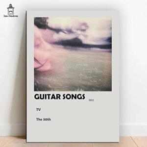 Placa Decorativa Billie Eilish Guitar Songs MDF 28x20cm (Discos de Vinil)