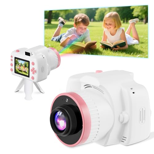 Câmera infantil com projetor: presente perfeito para o festival de aniversário e Natal para meninos e meninas - brinquedos de câmera infantil para 6 7 8 9 10 anos de idade - branca (Brinquedos)