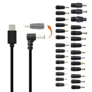 AConnect 28 kits de adaptador de energia universal 12V PD USB C tipo C para cabo de alimentação CC para banco de energia PD para monitores LCD KiPRO dispositivos de 12 V, 70,8 polegadas/1,8 m (Equipamentos)