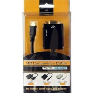 Hd Conversion Cable Adaptador HDMI para VGA, Compatível com Monitores e Televisão, Conector Macho-Fêmea, Indoor (Equipamentos)