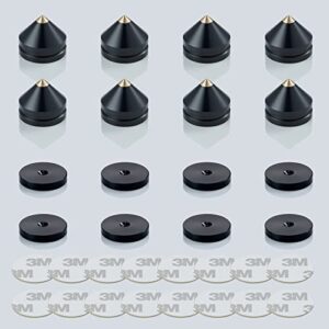 Pailvens Protetores de piso com pontas de alto-falante, 4 peças, à prova de choque, isolamento de alto-falante, pés para amplificador HiFi, subwoofer, gravador DAC, toca-discos, base de cone com (Equipamentos)