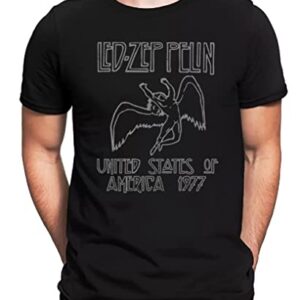 Camiseta Led Zeppelin United States 1977 Tamanho:M;Cor:Preto (CDs)