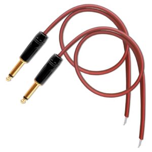 YARCHONN Plugue TS de 6,35 mm para fio desencapado, plugue macho de 1/10.2 cm, cabo de áudio mono Pigtail de 1,64 m, conector adaptador de conector para equipamento de áudio, substituição de cabo de (Equipamentos)