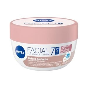 NIVEA Hidratante Facial Beleza Radiante 7 em 1 100g - 7 benefícios em 1 potinho: reduz marcas escurecidas, controla oleosidade, uniformiza, ilumina, hidrata, proteção UVA/UVB e efeito matte (Beleza)