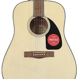 Fender Guitarra acústica CD-60 Dreadnought V3, de 2 anos, natural, com estojo (CDs)