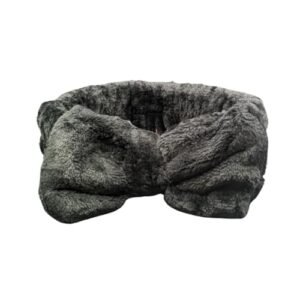 Faixa tiara de cabelo maquiagem moderna Preto para skincare com laço lavar o rosto (Beleza)