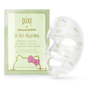 Pixi Máscara facial Hello Kitty A para maçãs, hidratante e clareadora instantaneamente, infundida com vitamina A, vitamina C e extrato de maçã, 3 máscaras por caixa 3 x 23 g (Beleza)