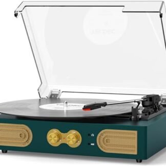 TANLANIN Toca-Discos De Vinil Com Alto-Falantes Integrados, Toca-Discos Vintage De 3 Velocidades, Controle De Graves/Agudos, Entrada Para Fone De Ouvido, Saídas Rca/Aux, Toca-Discos De Vinil Com Aci (Equipamentos)