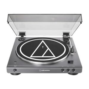 Audio-Technica at-LPGO-BT (AT-LP60XBT) Gira-discos estéreo totalmente automático, Gun-Metal/Preto, Bluetooth, Hi-Fi, 2 velocidades (Equipamentos)