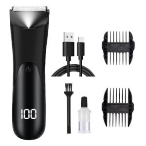 Aparador para Homens - Barbeador Molhado e Seco para Barba,Aparelho Elétrico com Visor LCD Digital para Barba, Face, Cabeça, Braços, Pernas, Corpo, Nariz e Zona Íntima (Aparelhos de Cuidados Pessoais)