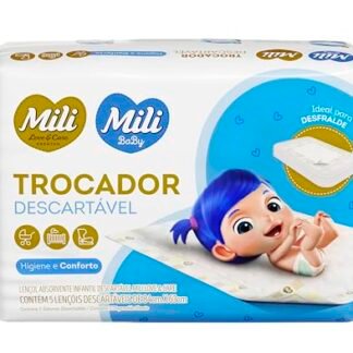Mili Trocador Lençol Absorvente Descartável - 1 Pacotec/ 5 Lenços Mili (Bebê)