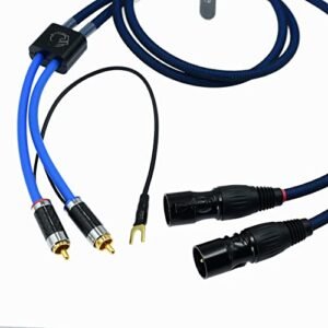 Cabo de equilíbrio macho 2 RCA para 2 XLR de áudio duplo ultra baixo de 15 pés de cabo de equilíbrio macho de toca-discos de toca-discos blindado independente para toca-discos de vinil LP chassi (Equipamentos)