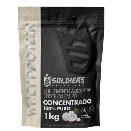 Whey Protein Concentrado 1kg - Beijinho - 100% Importado - Soldiers Nutrition (Saúde e Cuidados Pessoais)