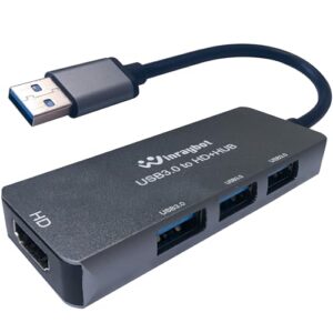 Adaptador USB para HDMI, hub USB com HDMI, USB 3.0 para HD, adaptador HDMI para USB para monitor, hub USB para laptop com HD, suporta Mac e Windows (Equipamentos)