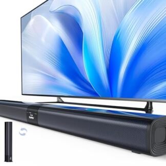 Saiyin Barra de som para Smart TV, 78.7 cm 80W Soundbar com vocais cristalinos e Bluetooth 5.3/TV-ARC/Optical/AUX, sistema de som surround destacável 2 em 1 para TV/PC/jogos/projetores (Equipamentos)